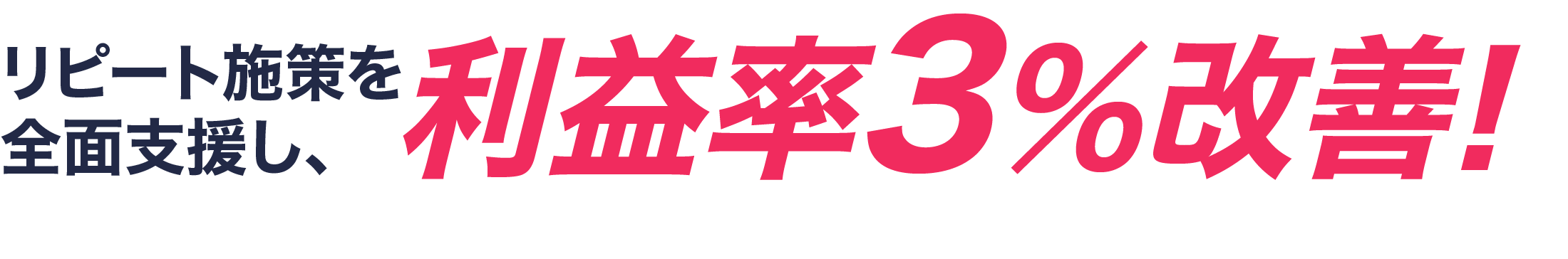 リピート施策を全面支援し、利益率3％改善